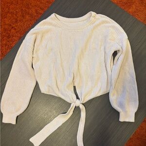 Hollister Women's Ivory Tie-Front Sweater Top
